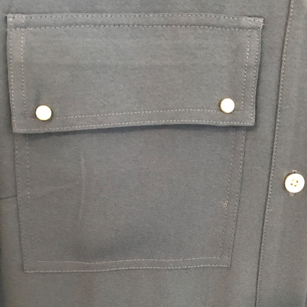Michael Kors dress 4 navy 4 pockets balloon sleeves buttons knee length wedding - Picture 8 of 15